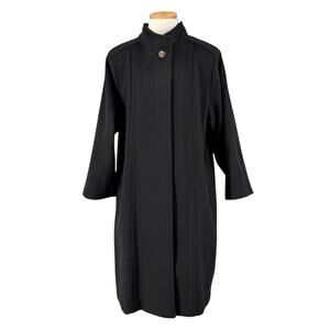 Vintage 40s A. Sachs For Perlette Wool Blend Midi Coat Womens Large Pleated Back